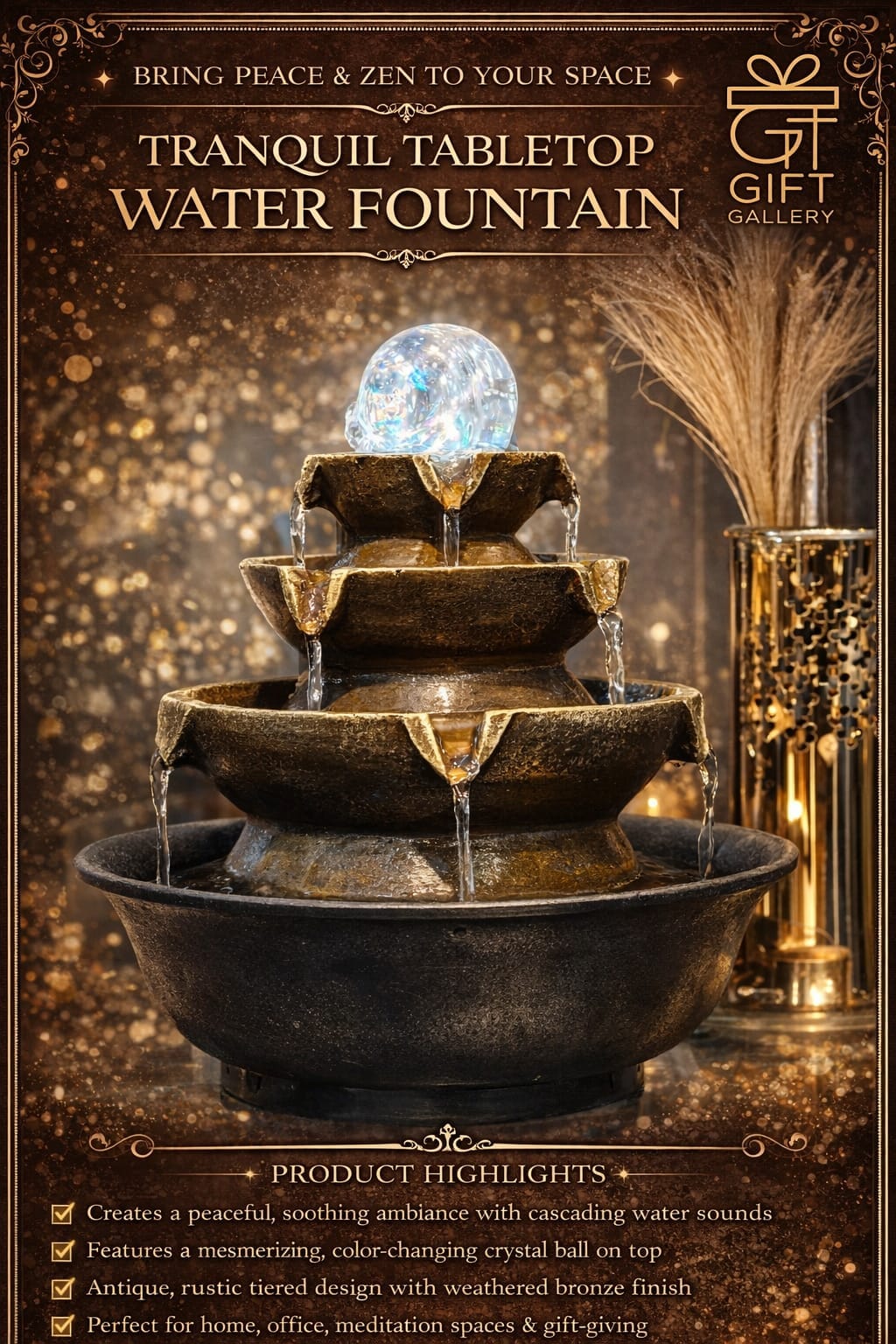 Tranquil Tabletop Water Fountain